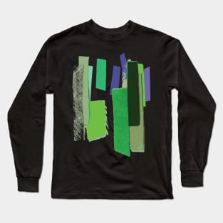 Geometric Color Swatches Illustration - Forest Green Long Sleeve T-Shirt